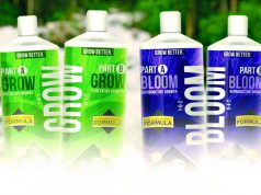 At Rx Green Solutions More Isn’t Necessarily Better 4 blue and green containers of grow better in front forest stream