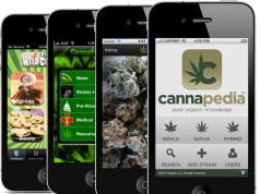 Can A Pot App Deliver What the Community Wants? 4 iphones with cannabis apps on the screens