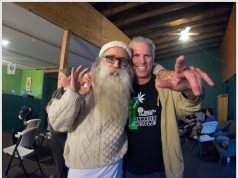 Tim Blake Has An Enduring Legacy swami and tim sallaway man with long white beard posing with another gentleman