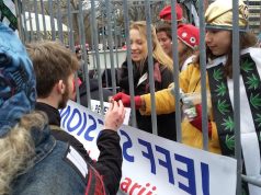 9,000 Free Joints: the One Inauguration Day Protest That Brought People Together DCMJ supporter Amanda hands out a free joint.1