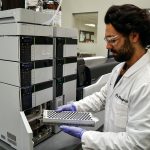 The Trouble With Marijuana Testing Loading sample tray for pesticide analysis 2 Steep Hill Lab mgretailer web