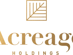 Acreage Announces Partnership with botanica to Produce and Distribute Mr. Moxey’s THC Mints white backgrounds gold letters spelling Acreage Holdings beneath a gold box
