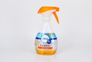 orange bottle of Fabreze fabric spray