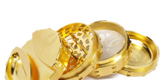 Product Spotlight (Accessories): 24 Karat Gold-plated Grinder Phoenician Engineering Grinder 24k Gold mg magazine