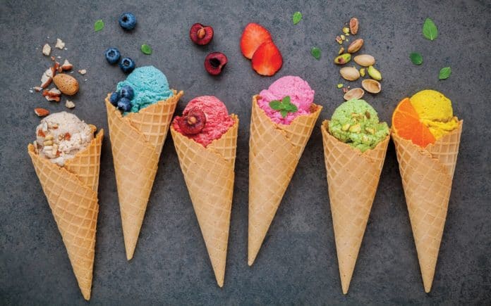 ice cream cones variety