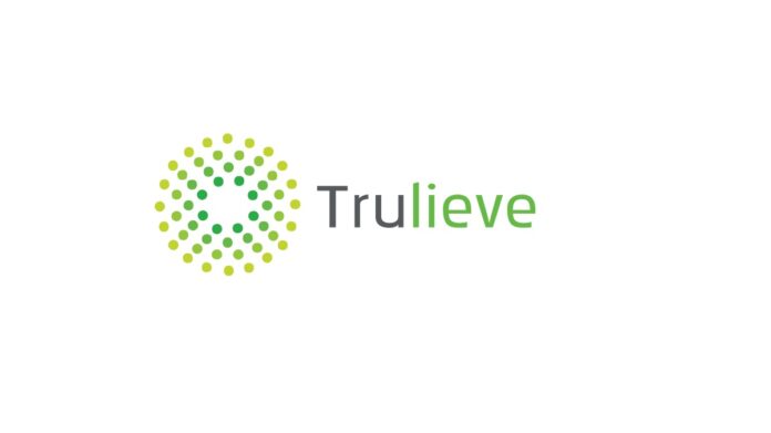 green circle made of dots next to Trulieve the tru is black and the lieve is green