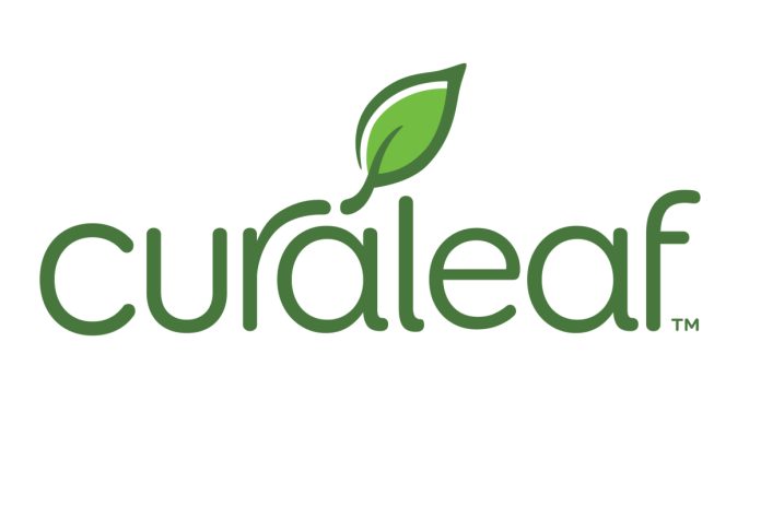 curaleaf logo white background green lowercase letters spelling curaleaf a small green leaf extends from the end of the r above the word