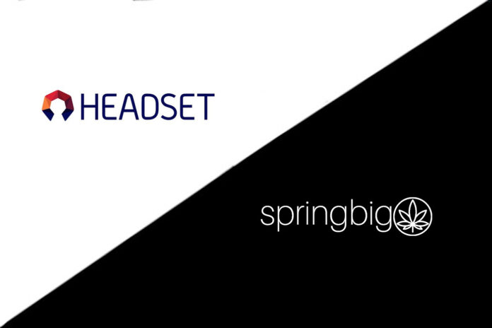 Headset springbig partnership integration cannabis data mg Magazine mgretailer