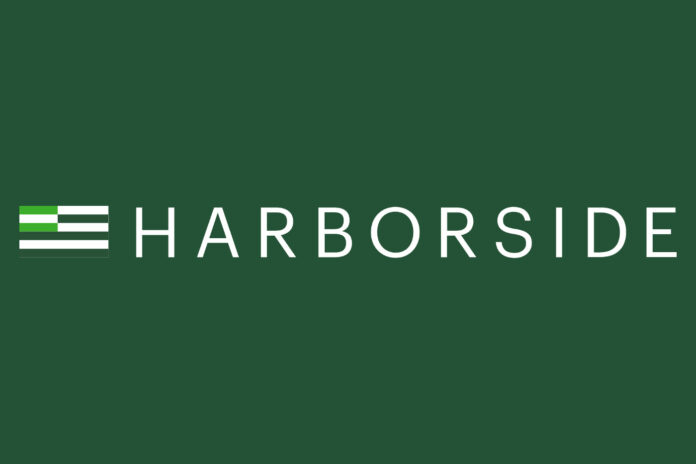 harborside logo green background white letters