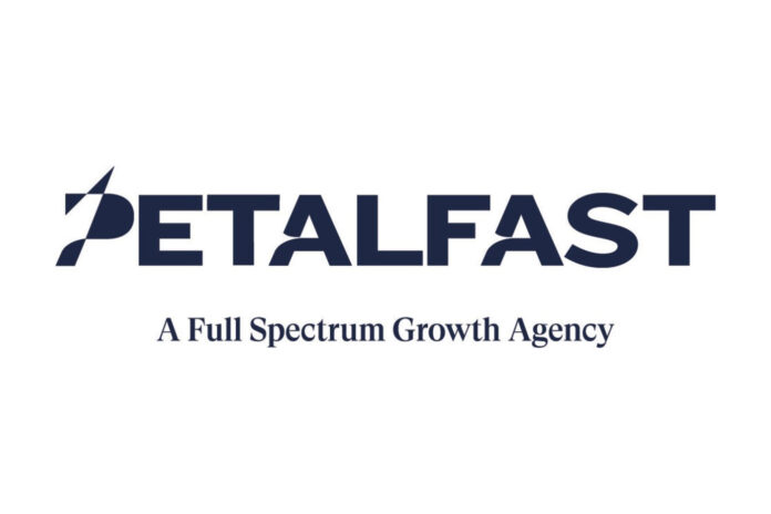 petalfast logo white background black text