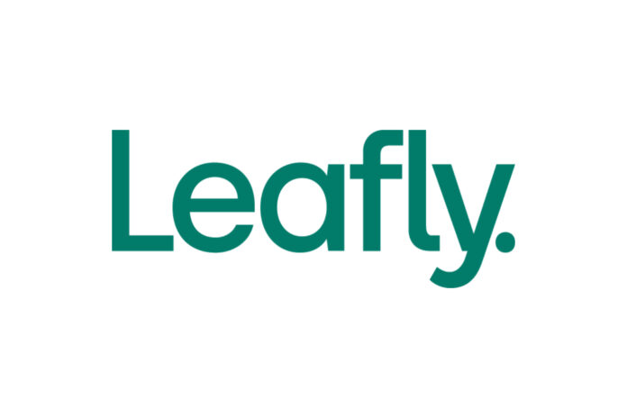 leafly logo green letters white background