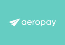 Aeropay Announces Digital Payments Integration With Dispense aeropay logo white text on turqoise background with a small white paper airplane to the left of the text