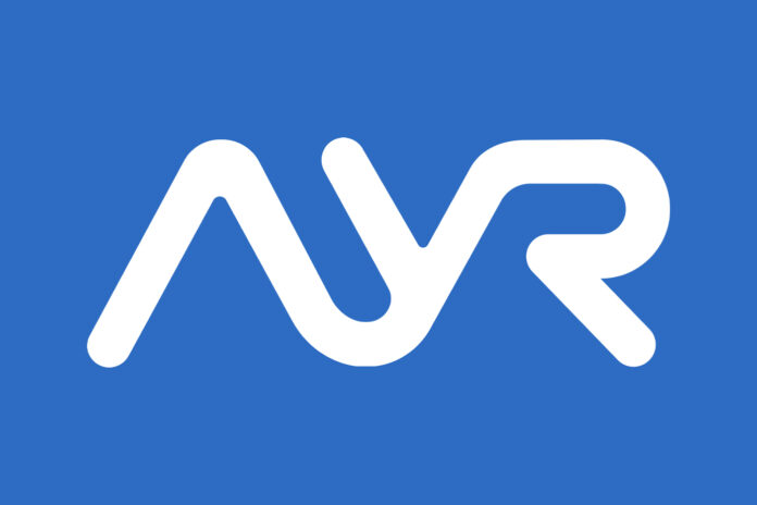 ayr wellness logo blue background white symbol