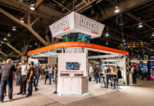 Face Time at Cannabis Trade Shows Makes Events Worthwhile cannabis trade shows Fluence by Osram booth MJBizCon 2021 Mike Rosati photo mg Magazine