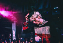 Machine Gun Kelly Kicks off Audacious Launch at MJBizCon MGK performing at AUDACIOUS Launch Party