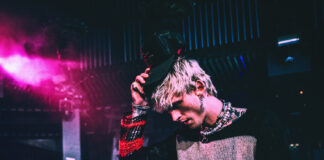 Machine Gun Kelly Kicks off Audacious Launch at MJBizCon MGK performing at AUDACIOUS Launch Party