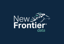 New Frontier Data and Treez Partner to Empower Cannabis Retailers in a Hyper-Growth Market new frontier data logo navy blue background new frontier in white font data in green font and the head of a horse with its mane blowing in the wind