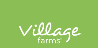 Village Farms International Announces Pure Sunfarms’ Receipt of EU GMP Certification village farms logo lime green background white writing village in large lowercase loose cursive above the words farms in simple sans serif font