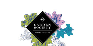 Female-owned CA cannabis co, Garden Society, raises $7 million Series A white background with garden society logo on a black diamond surrounded by colorful people