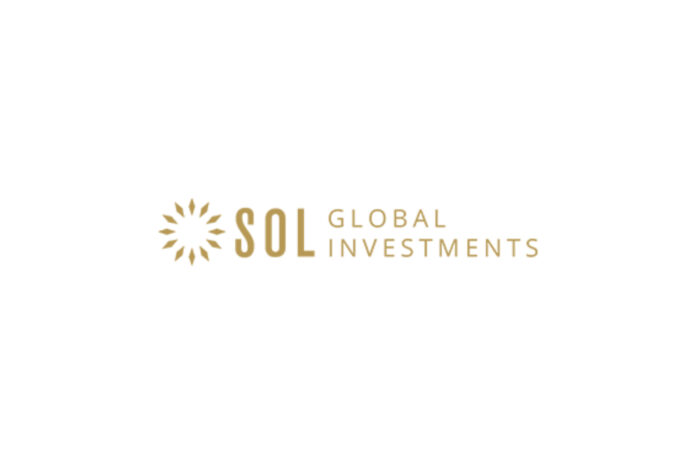 Sol Global Investments logo white background gold text
