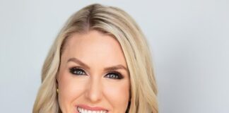 Wana Brands Names Experienced Cannabis and Retail Operations Leader Kelly Flores Chief Operating Officer headshot of kelly flores smiling with blue eyes and long loosely curled blond hair she has white straight teeth light brown eyebrows and dark eye make up