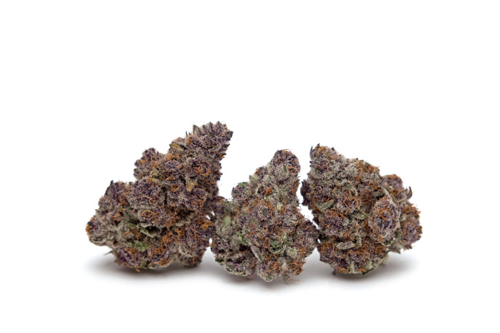an eighth or three nugs of cannabis flower