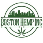 Boston Hemp Inc. Releasing New Cannabinoids white background and dark green logo the boston city scape is above the words boston hemp inc and below the words is a cannabis leaf
