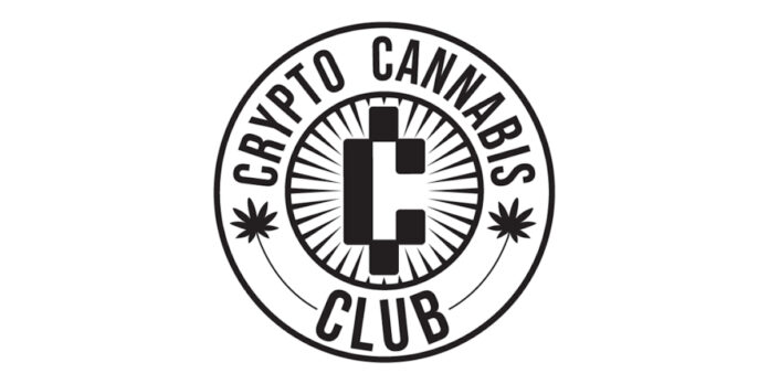 crypto cannabis club logo white background black circle logo