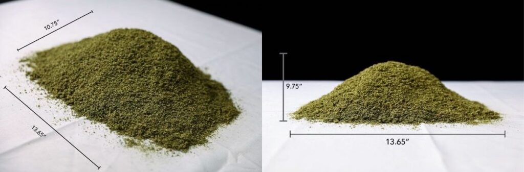 one-pound-of-ground cannabis on white paper