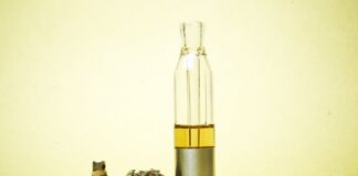 What Is Delta 8 THC? cannabis flower and vape oil with yellow background
