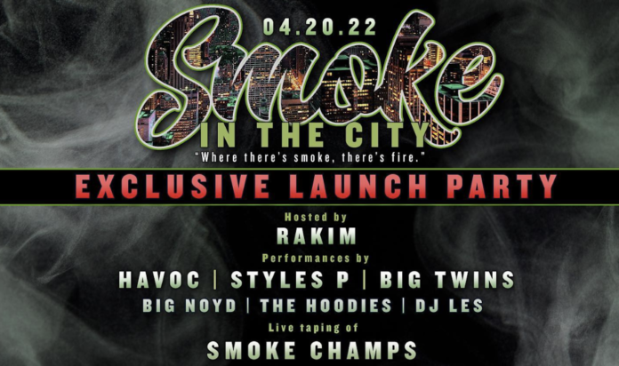 Smoke in the City Launch Party Flyer