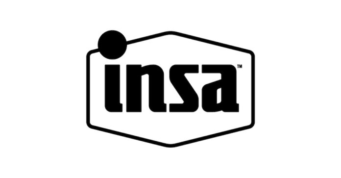 Insa logo lowercase black letters inside a hexagon
