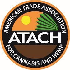 ATACH logo brown and black and orange circle with white writing