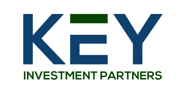 key investment partners logo white background key is in large navy letters and investment partners is written in smaller green letters below