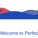 PERFECT Is Getting Hot With Its Newest Cannabis Blend Sexpot. Coming April 2022 graphic of a natural landscape in blue and red and green above the words welcome to perfect in blue sans serif font
