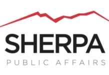 Cannabis Survey Designed to Assist Policy Makers Make Informed Decisions white background black letters reading sherpa public affairs with red outline of a mountain above the words