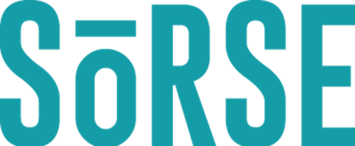 sorse technology logo white background teal letters