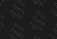 This Feels Right Reveals New Brand Identity this feels right logo black background gray text repeating the phrase this feels right in lowercase letters