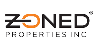 zoned properties logo white background black writing the o in zoned is orange