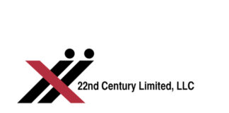 22nd Century Group Acquires GVB Biopharma white background 22nd century logo inn black text to the right of a black and red x