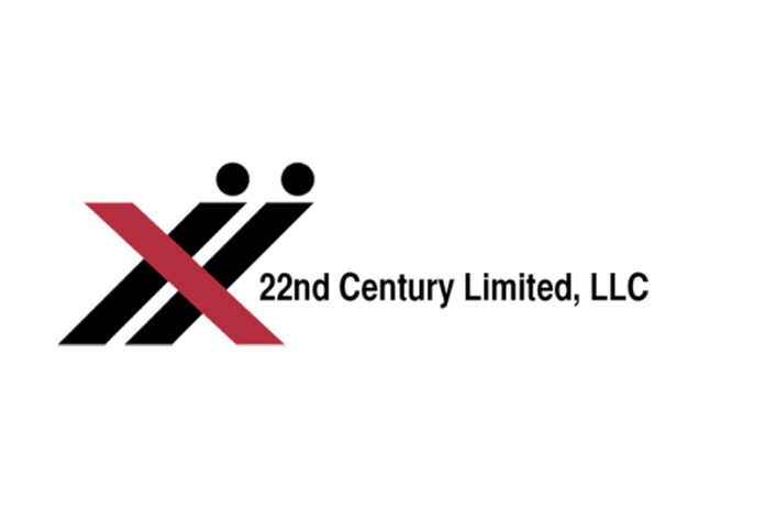 white background 22nd century logo inn black text to the right of a black and red x