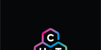 New Platform Levels Playing Field for Cannabis Licenses cognitive harmony technologies logo on a black background with white text and the letters c h and t arranged in a triangle surrounded by brightly colored pentagons