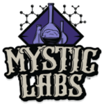 Mystic Labs™ Debuts High Potency Delta-8 THC Gummies white background Mystic Labs logo in gray text and a purple test tube image emerging from atop the text