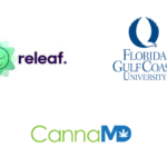 Large-Scale Marijuana Study to Explore Best CBD/THC Ratio for Treating Anxiety releaf cannamd and FGCU logos on a white background