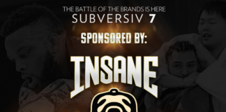 INSANE Brand Sponsors Brazilian Jiu-Jitsu Team for Subversiv 7 Tournament insane poster for subversiv 7 battle of the brands with black background and skull in center of poster