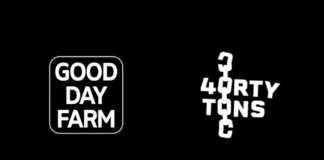 Good Day Farm and 40 Tons Announce First-Ever Cannabis Vape Collaboration To Benefit Individuals with Cannabis-Related Offenses 40 tons good day farms logos in white text on black background