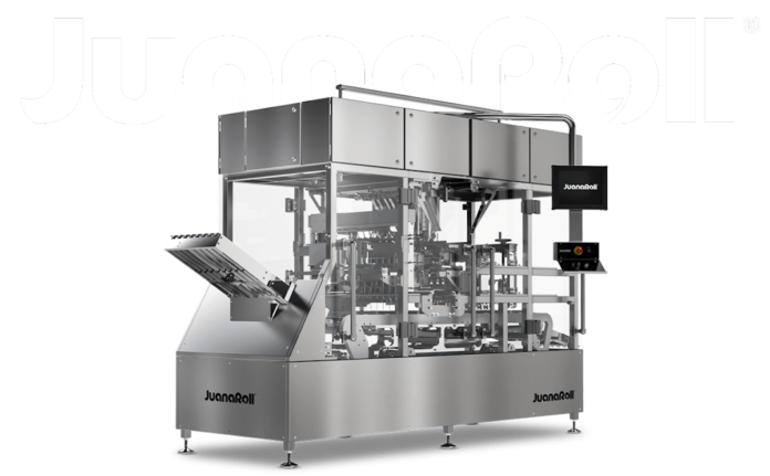 JuanaRoll machine in stainless steel on a white background