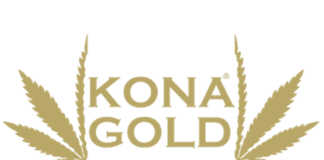 Kona Gold Beverage, Inc Rolls Out Ooh La Lemin Lemonades in over 250 Walmart stores across 12 States white background kona gold logo in gold surrounded by cannabis leaves