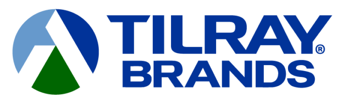 white background tilray logo in blue