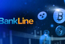 BankLine and B4U Bring Crypto to Cannabis BankLine logo on blue background